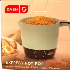 Dash Express Hot Pot 1.2L Electric Cooker Aqua KEP001AQ 1000W Variable Temp NEW*